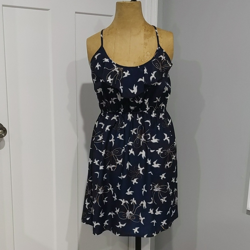 Navy Patterned Dress